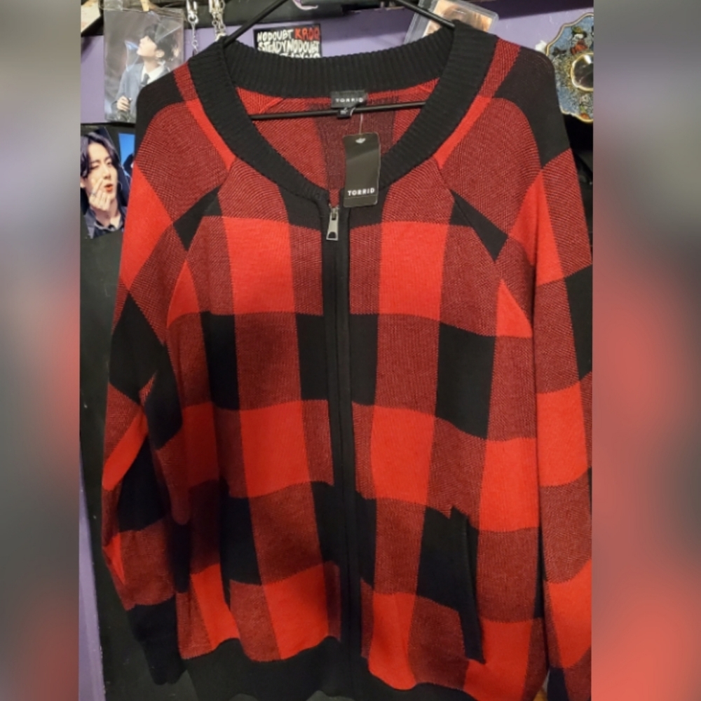 Torrid brand plaid cardigan